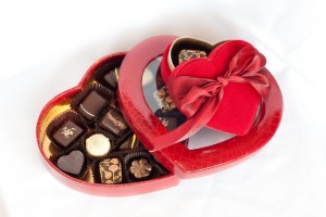 Romantic box of chocolate