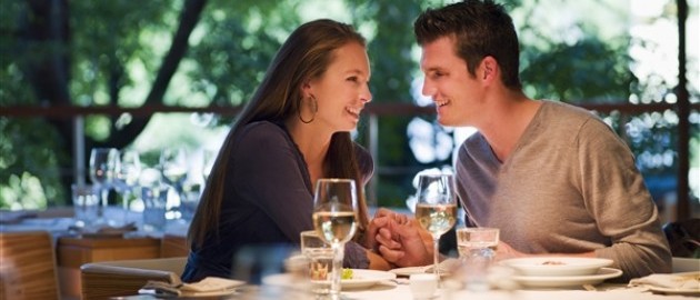 Couple on romantic dinner date